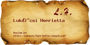 Lukácsi Henrietta névjegykártya